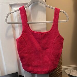 Panache Red Fitted Crop Tank Top
